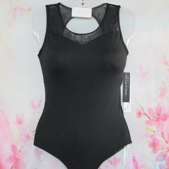 Leotard New Women's LA Large Adult Dance Ballet Jazz Costume Black DanzNMotion - Picture 3 of 6
